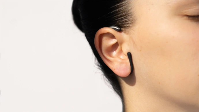 ForgTin ear hooks on the ear